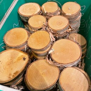 Walnut Hollow birch live edge wood slices (50)